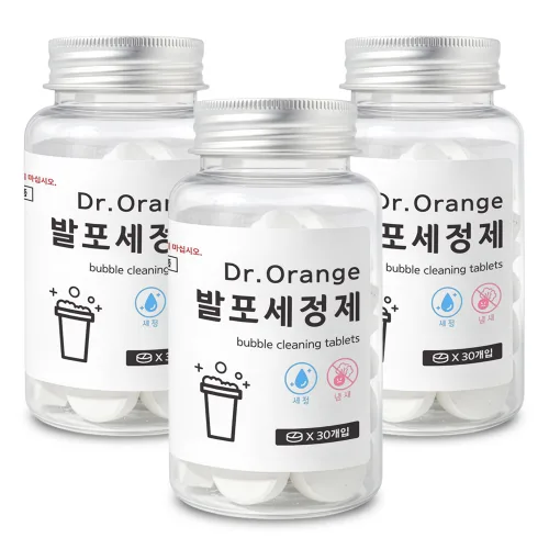 닥터오렌지 발포 세정제 30개입 커피포트 텀블러 세척 발포제, 150g, 3개