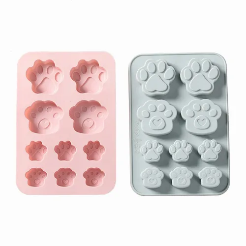 발바닥 실리콘 몰드 10구, 블루 + 핑크, 1세트