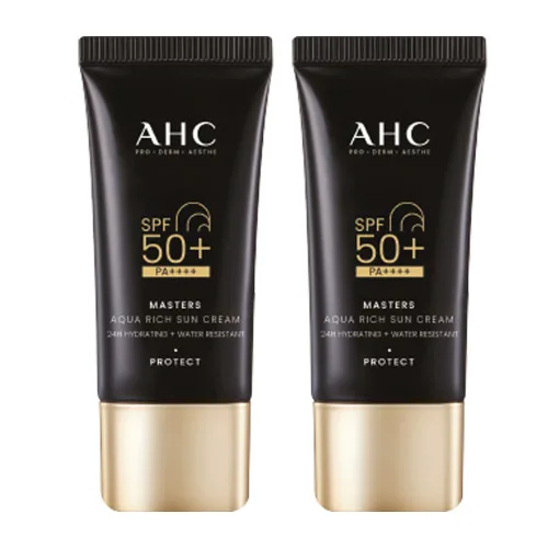 AHC 마스터즈 아쿠아 리치 선크림 SPF50+ PA++++, 30ml, 2개