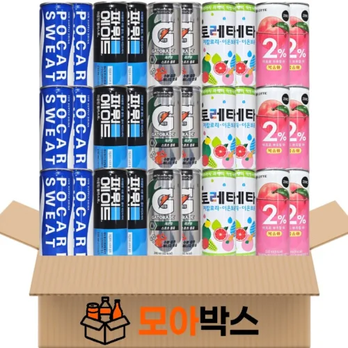 [모아박스] BEST 인기 이온음료 캔음료수 음료 5종 30캔, 1세트, 240ml