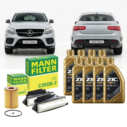 벤츠 GLE 350d 15.06-19.10 C292 OM642.826 디젤 엔진오일세트 만필터+지크탑, 1L