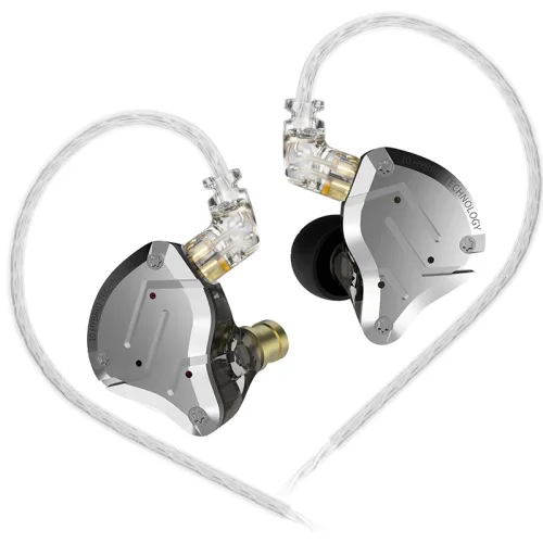 Keephifi KZ ZS10 PRO 10대 하이브리드 기술 유선 인이어 이어폰 IEM, 검정색