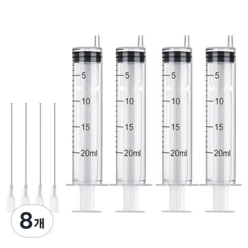 다온셀렉트 무한잉크 충전 석션팁 포함 석션주사기 20ml, 혼합색상, 8개