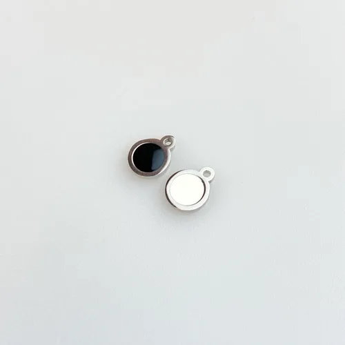 1-DP1-012 써지컬스틸 부자재  양면 미니 펜던트 귀걸이 목걸이만들기 DIY 재료 (1개)
