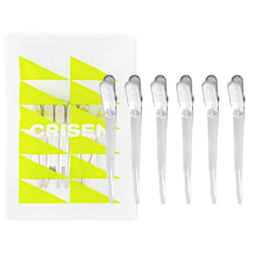 CRISEN 자국없는 헤어 집게핀 대 6p 세트, 1세트, 실버