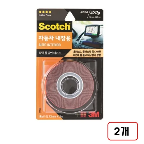 3M)스카치강력 자동차 폼양면테이프, 2개, 내장용(IT122/M320996)