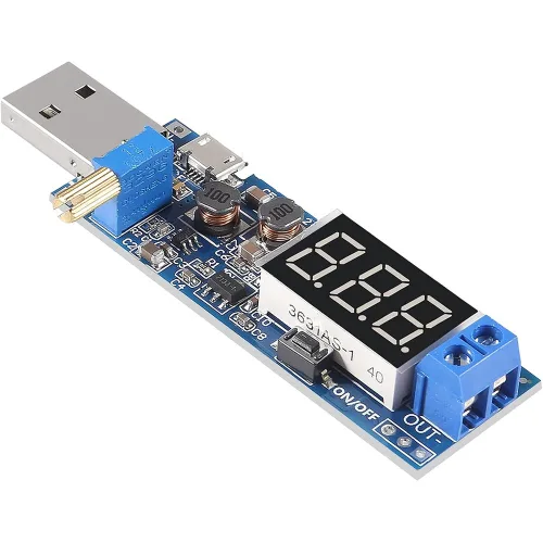 USB 승강압 전원 모듈 DC DC 가변형 컨버터 5V 입력 1.2V부터 24V까지 출력 조절 가능, 1개