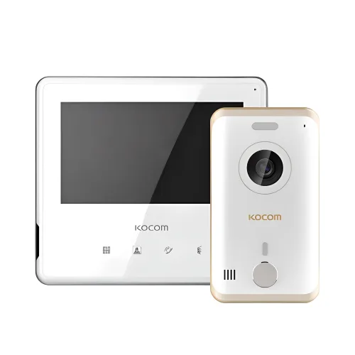 코콤 아날로그 비디오폰 KCV-S701 + 현관카메라 4선식 KC-R80E 화이트 세트, KCV-S701(비디오폰), KC-R80E(현관카메라)