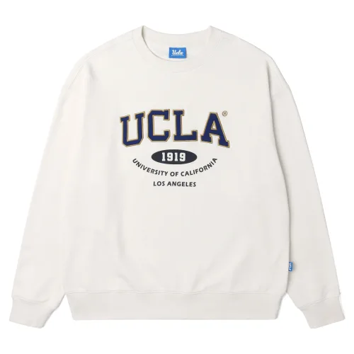 UCLA 프린트 자수 믹스 오버핏 쮸리 맨투맨 UA3LT82
