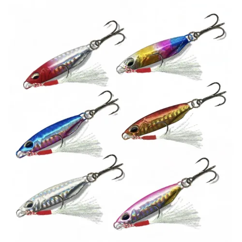 회우위드마켓 메탈지그 6개 세트 15g 20g 25g 30g 혼합색상, 6개, 30g, 6컬러