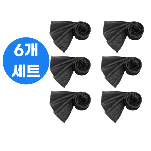 데일론 쿨에어 PRO 스포츠타올 쿨타올 이중메쉬 즉시쿨링 빠른건조 야외근무 러닝, 6개, 나이트블랙