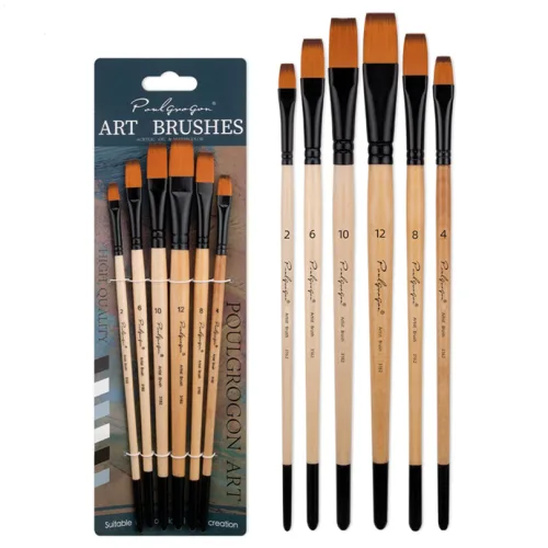 올이즈유 학용품 그림 평붓 6종 세트, 1세트, 2호, 4호, 6호, 8호, 10호, 12호