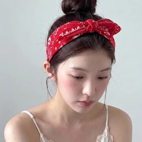 블링살롱 바캉스 반다나 헤어밴드 페이즐리 리본 머리띠 꼬임 헤어밴드