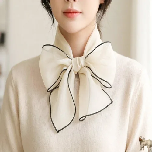 케어픽 여성 오간자 스카프 숄 데일리 넥스카프 우아한패션