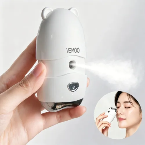 VEMOO 휴대용 미니 미스트기 눈 수분 공급 눈 피로 온열 찜질, 화이트, E101-W