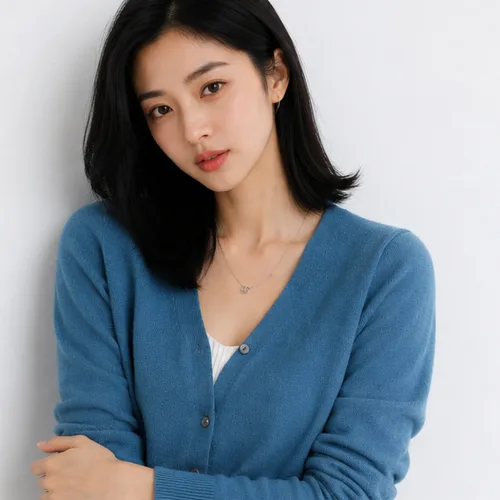 가치스토어 여성 브이넥 니트 가디건 긴팔 기본핏 간절기 데일리 가디건