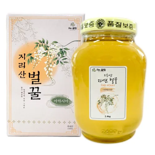 지리산 햇꿀 100% 자연산 아카시아 잡화 국산 자연 벌꿀 2.4kg 1병, 2.4kg, 1개