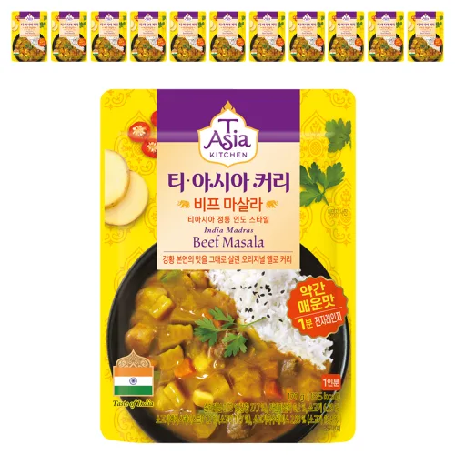 티아시아키친 비프 마살라 커리, 170g, 12개
