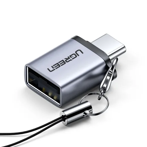 유그린 USB3.1 C타입 to USB3.0 고속 OTG 스트랩 젠더, 25.7mm, 그레이, 1개