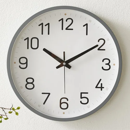 하루아홈 당일출고 국산 가벼운 모던 베이직 무소음 벽시계, 그레이