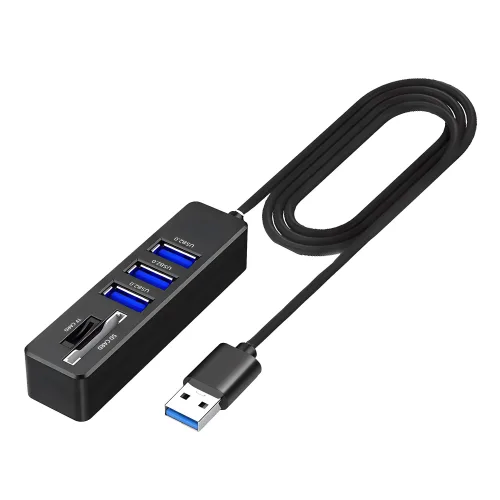 PLEIGO 액센 5in1 80cm 케이블 USB 멀티허브 MH31, 블랙, 1개