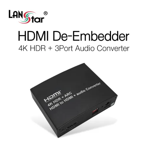 LANstar HDMI2.0 HDR 디임베더/LS-HD2HDR/Optical/Coaxial/3.5 스테레오 3포트 오디오 분리/4K 6