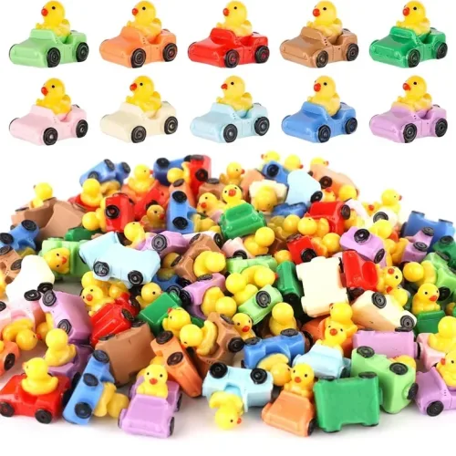 10/20/50pcs 자동차 인형에 미니 수지 오리 귀여운 요정 동물 미니어처 마이크로 풍경 DIY 공예 홈 장식 용