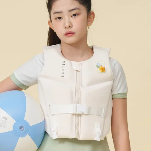 썸쓰 초등학생 어린이 구명조끼 25~50kg 이하, 1개, 화이트