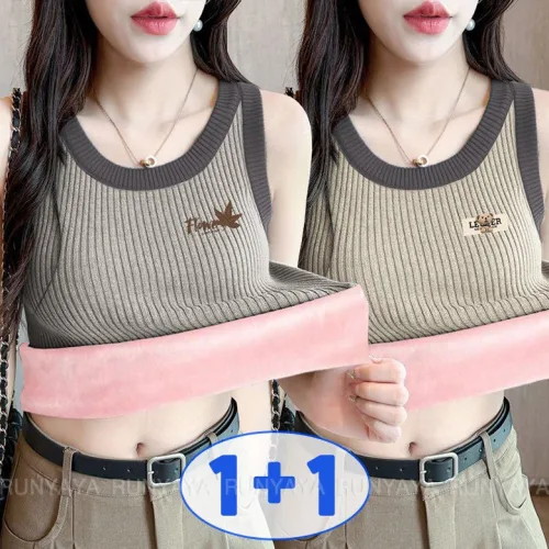1+1 따뜻한 나시 티 내복 상의 이너웨어 겨울 기모 보온  도톰 민소매 D88U