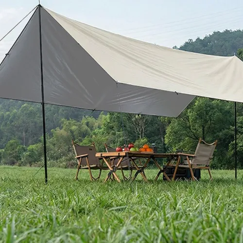KAIROS OUTDOOR캠핑 타프 아웃도어 대형 실버코팅 줄의 색상 랜덤으로 발송됩니다, F-3X3