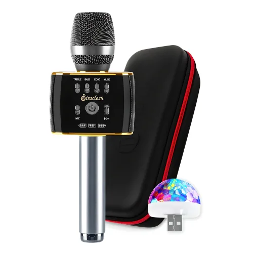 미라클엠 무선 블루투스마이크 M70 PLUS, Miracle M70+, 블랙 + 골드