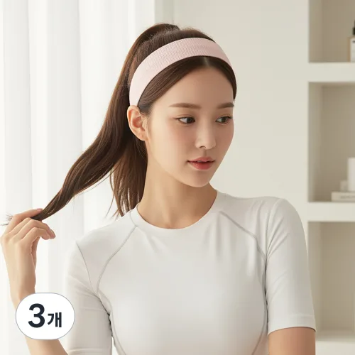 걸핀스 짱짱하고 넓은 고탄력 런닝 요가 운동 헤어밴드 1604, 핑크, 3개
