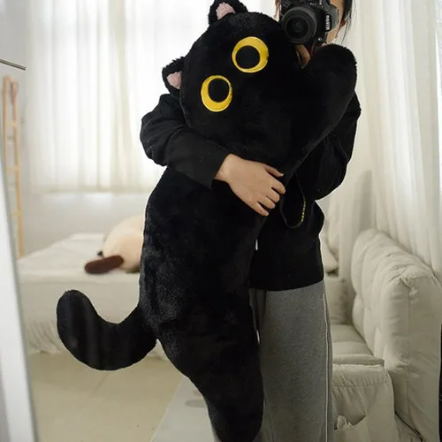 다다랜드 밤눈냥 고양이 롱캣 바디필로우, 블랙
