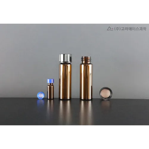 KA.20AV-TFC-SET 20ml 27.5x57mm 갈색 유리 바이알 PE 셉타 스크류 캡 세트 PTFE Septa Screw Cap Set