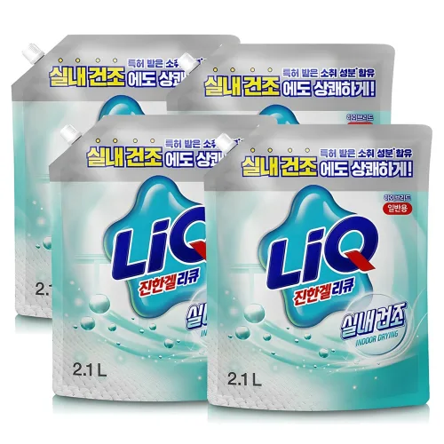 리큐 진한겔 하이브리드 실내건조 일반용 액상세제 리필, 2.1L, 1개입, 4개