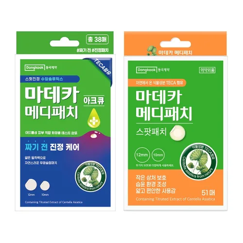 동국제약 짜기전 마데카 아크큐 38매 + 메디패치 51매