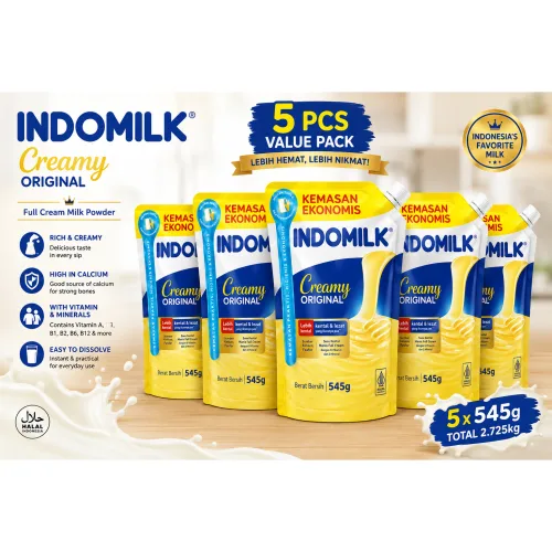 INDOMILK Creamy Original 535g Indonesian Creamer Susu Kental Manis 인도밀크, 5개, 545g