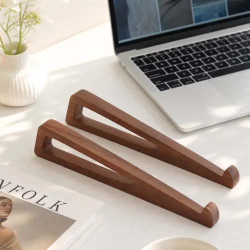 데스크북 노트북거치대 우드 휴대용, 1개, wood(대나무)