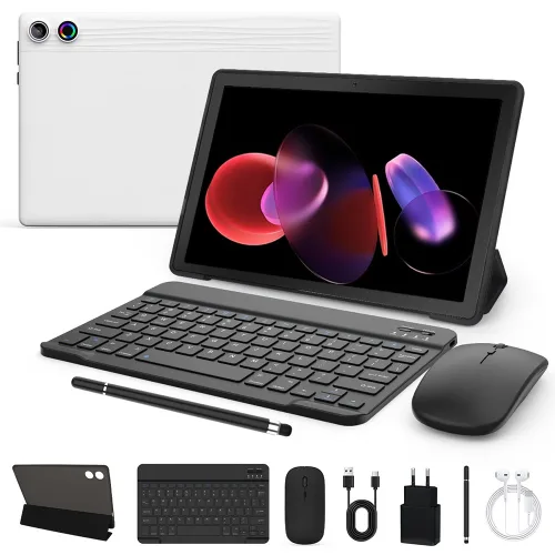 Wqplo A7L 태블릿PC 11인치태블릿 24G+128G 옥타코어 CPU 안드로이드 15 키보드 마우스 터치펜 세트, Wi-Fi, 하얀색/White, 128GB