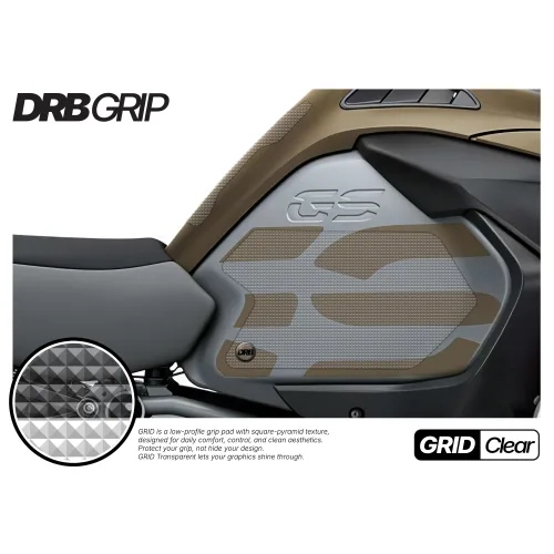 디알비그립 BMW R1250GS ADV 14~ 그리드 투명 DRB GRIP 탱크니그립패드, 투명, 1개