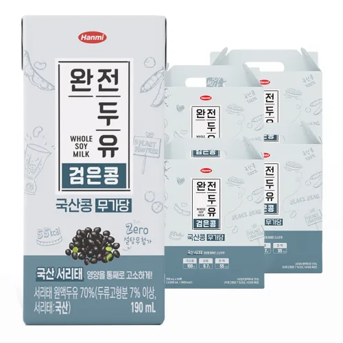 전두유 국산 검은콩 무가당 두유, 190ml, 64개