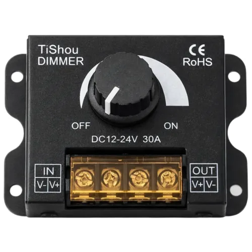 12V 24V LED 디머 스위치 30A 고출력 밝기 조절기 노브형 컨트롤러, 1개