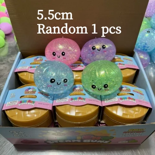 5.5cm 핫 글리터 덤플링 스퀴시 박스형 만두 모양 감각 자극 장난감 스트레스 해소 팬들을 위한 생일 어린