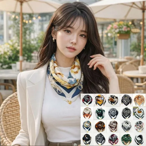 쁘띠 자석스카프 봄 여성 마그네틱 빅프렌치 넥 스카프 간절기 실크핏 목도리 20종