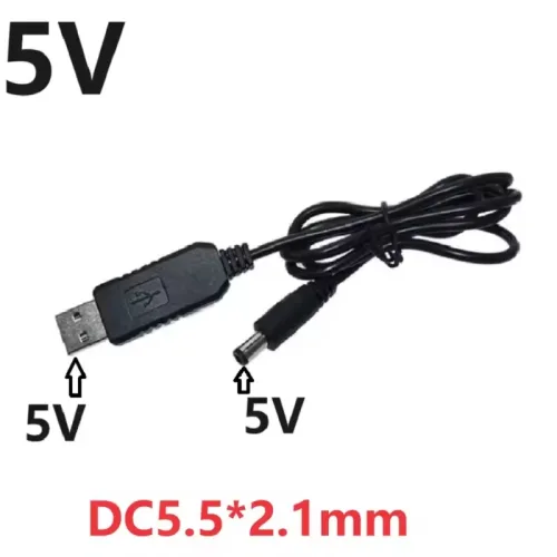 USB 5V to 5V 9V 12V 승압 케이블 DC 전원 케이블, 3개, 5V출력
