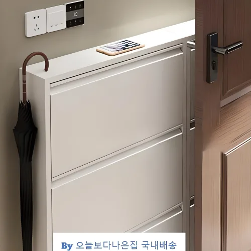 [무료배송] 초슬림 신발장 3단 4단 원룸 좁은현관용 폴딩신발장 얇은신발장 좁은신발장 틈새신발장