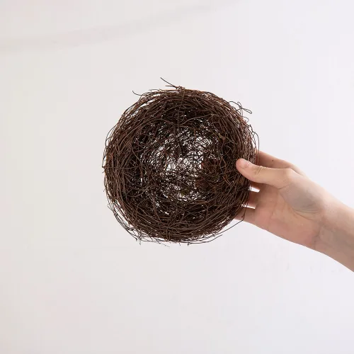 둥지 모형 1P 새둥지 새집 메추리 앵무새 지푸라기 닭알 야외 장식용, 브라운