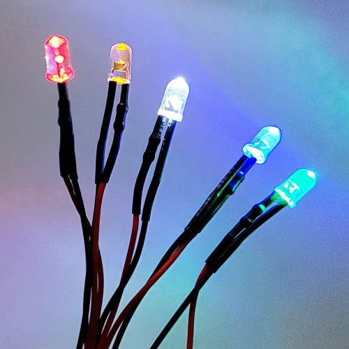 12V 발광 다이오드 LED 와이어 소자, 12V 라인용 5파이 레드, 1개