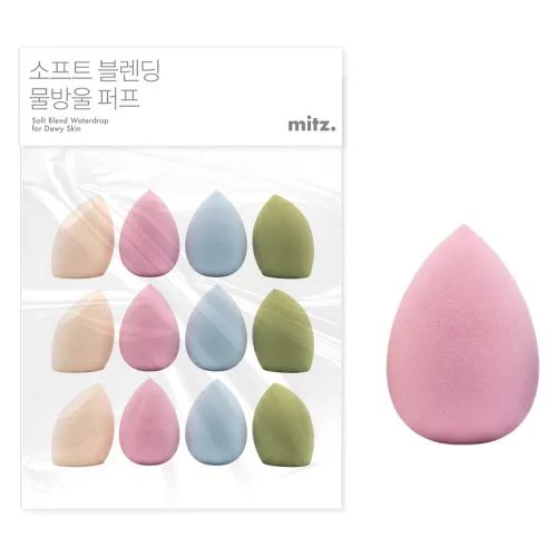 밋즈 물방울 퍼프 소프트 블렌딩 4종 x 3p 세트, 1세트, 혼합색상