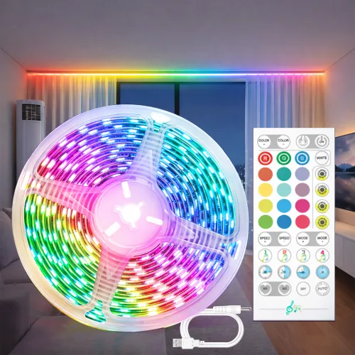 비상 루시 LED 간접조명 5V USB 네온 스트립 15m, RGB
